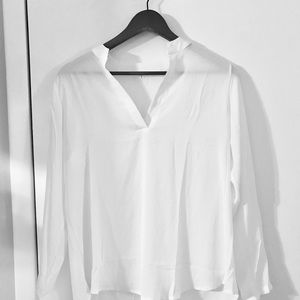 NWOT Large Sheer White Tunic Shirt